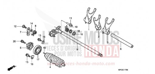 BARILLET DE SELECTION XL125V1 de 2001